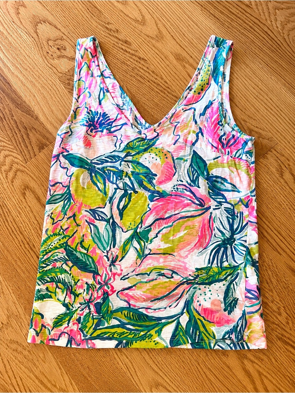 Lilly Pulitzer Multicolor Tropical Floral V-Neck Tank